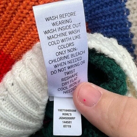 SO multicolored color block striped knit Crewneck knit sweater - Picture 6 of 7